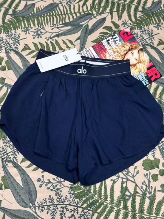ALO Yoga Pants - 🏋️ Alo Match Point Shorts Navy Blue Training Running and Casual Style